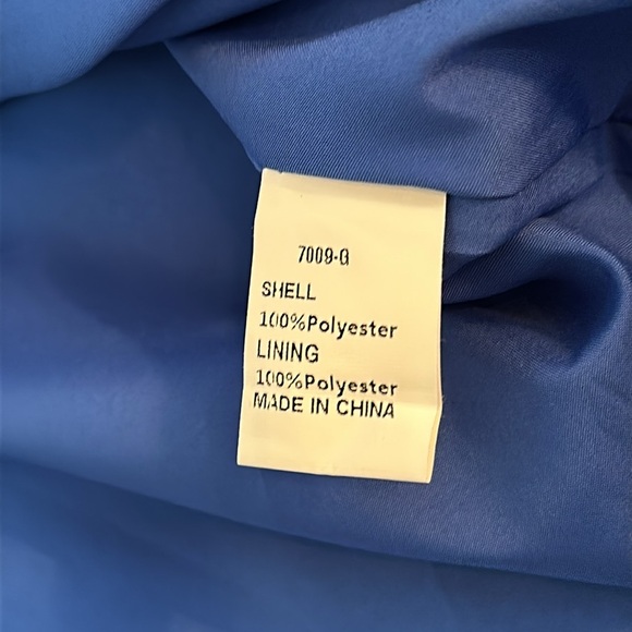 Blue & Tan Lace Edge V Neck Tie Waist Accent Dress Sz XL NEW! - Picture 5 of 6